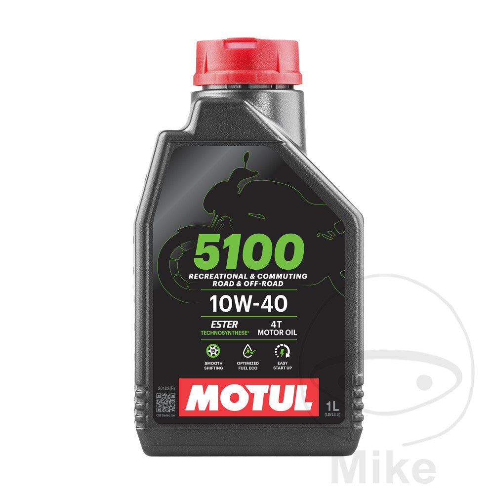 Aceite motor 10W40 4T 1 litro Motul HC-Sintético 5100