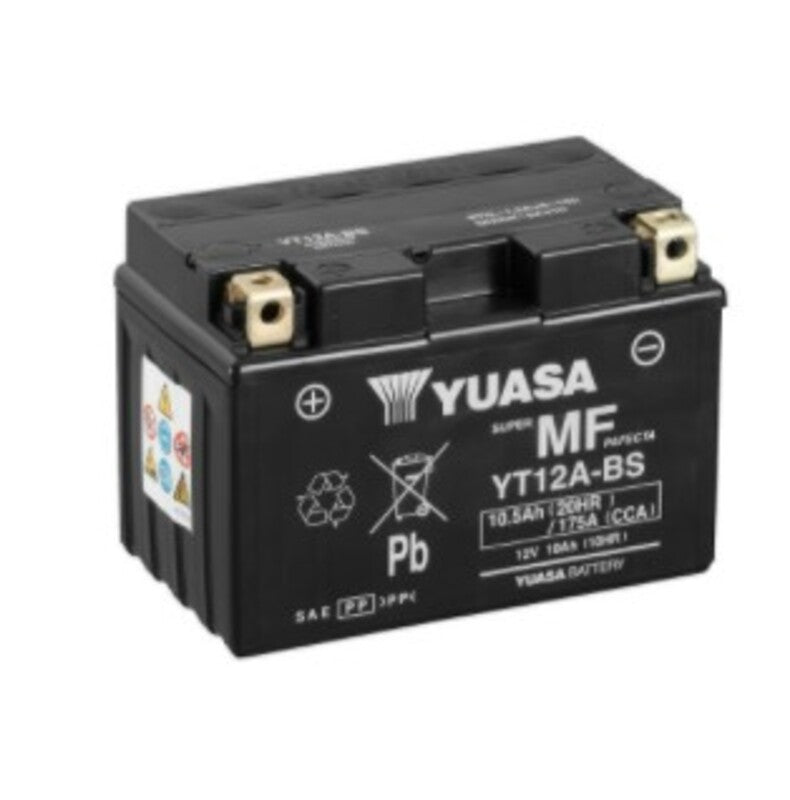 Batería YUASA W/C activada de fábrica sin mantenimiento - YT12A