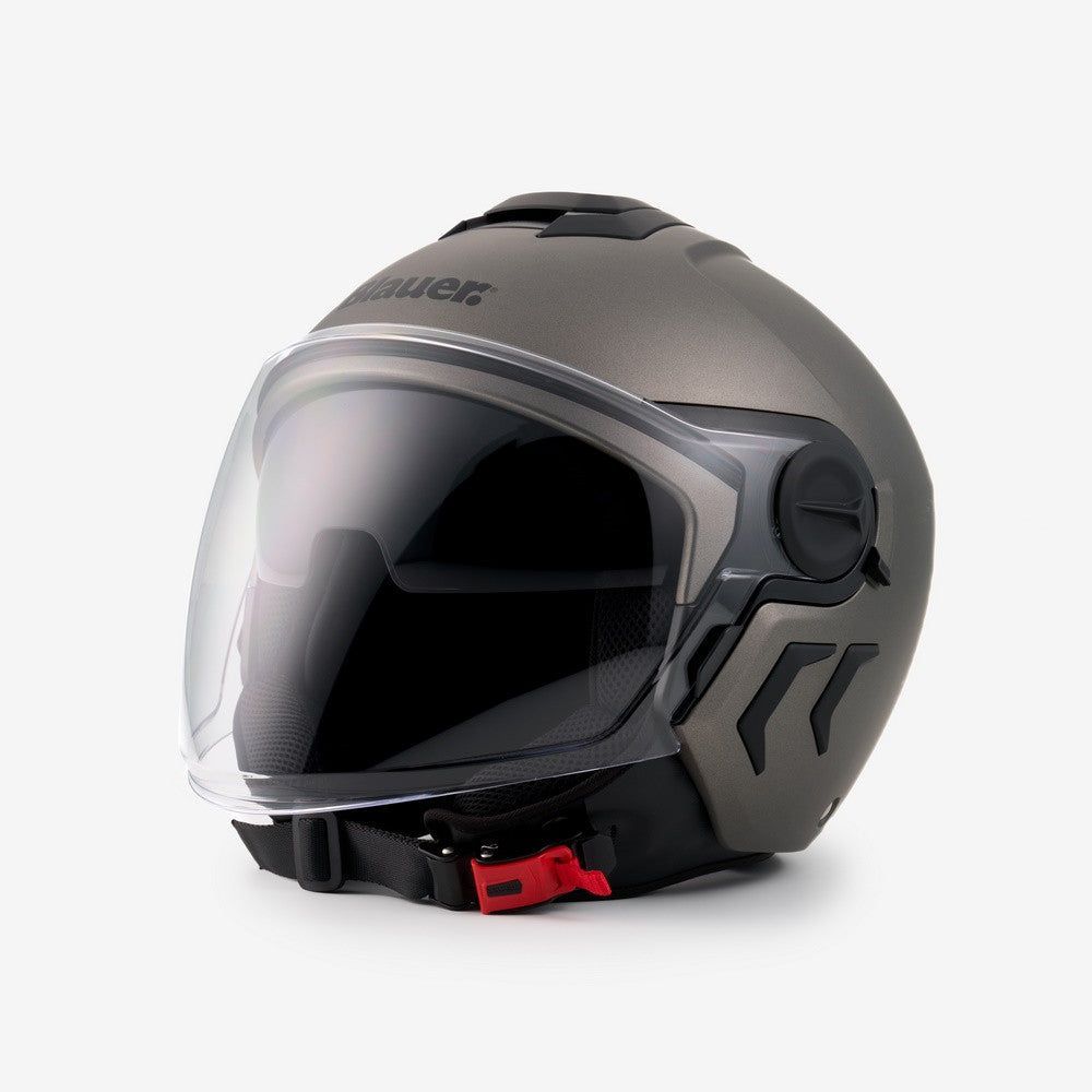 CASCO BLAUER DEMI JET DJ-01 MONOCOLOR GRIS MATE