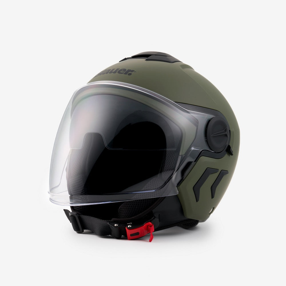 CASCO BLAUER DEMI JET DJ-01 MONOCOLOR VERDE MATE