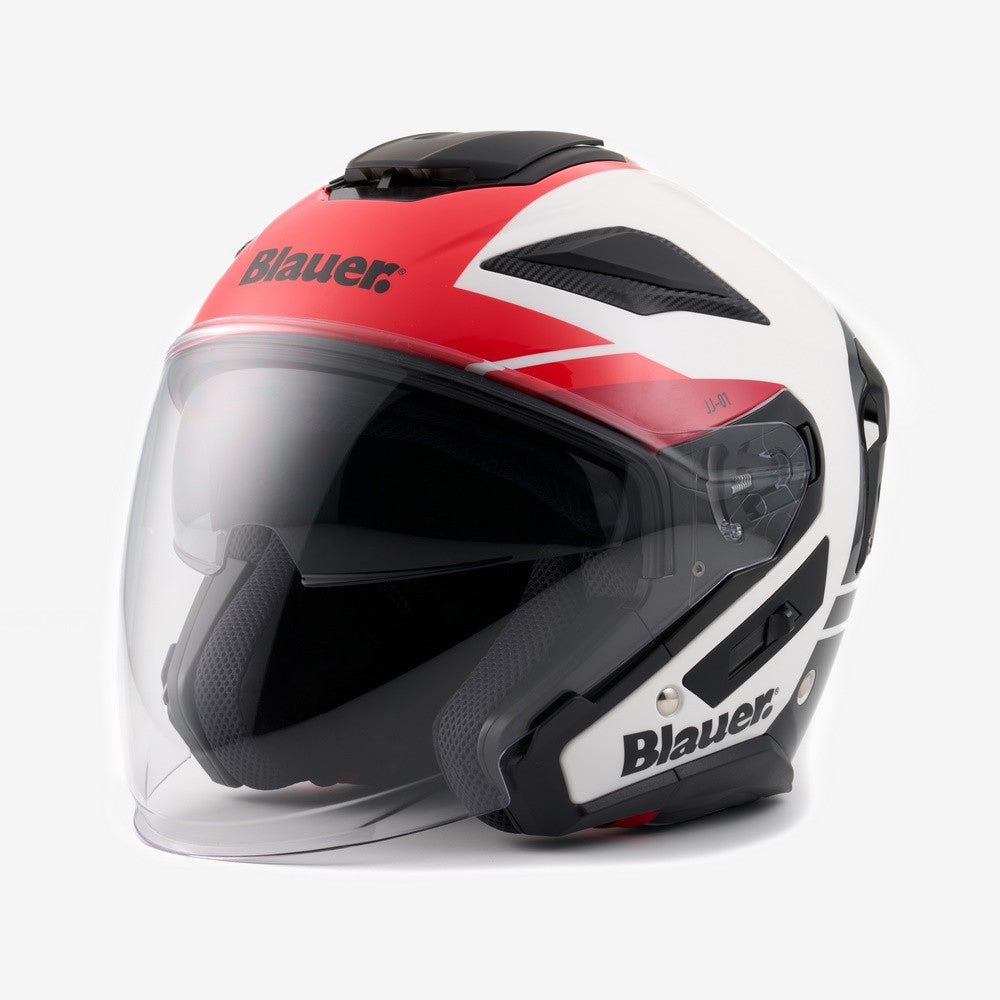 CASCO BLAUER JET JJ-01 BLANCO / ROJO